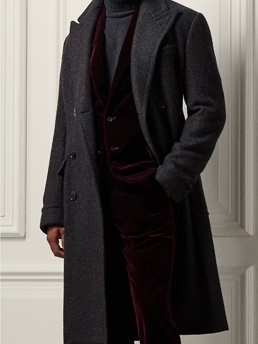 Evan Picone Charcoal Gray Herringbone Sport Coat 100% Wool
